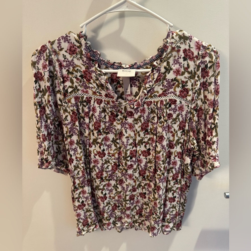 Floral Print Knox Rose Women's Top - Multicolor size M